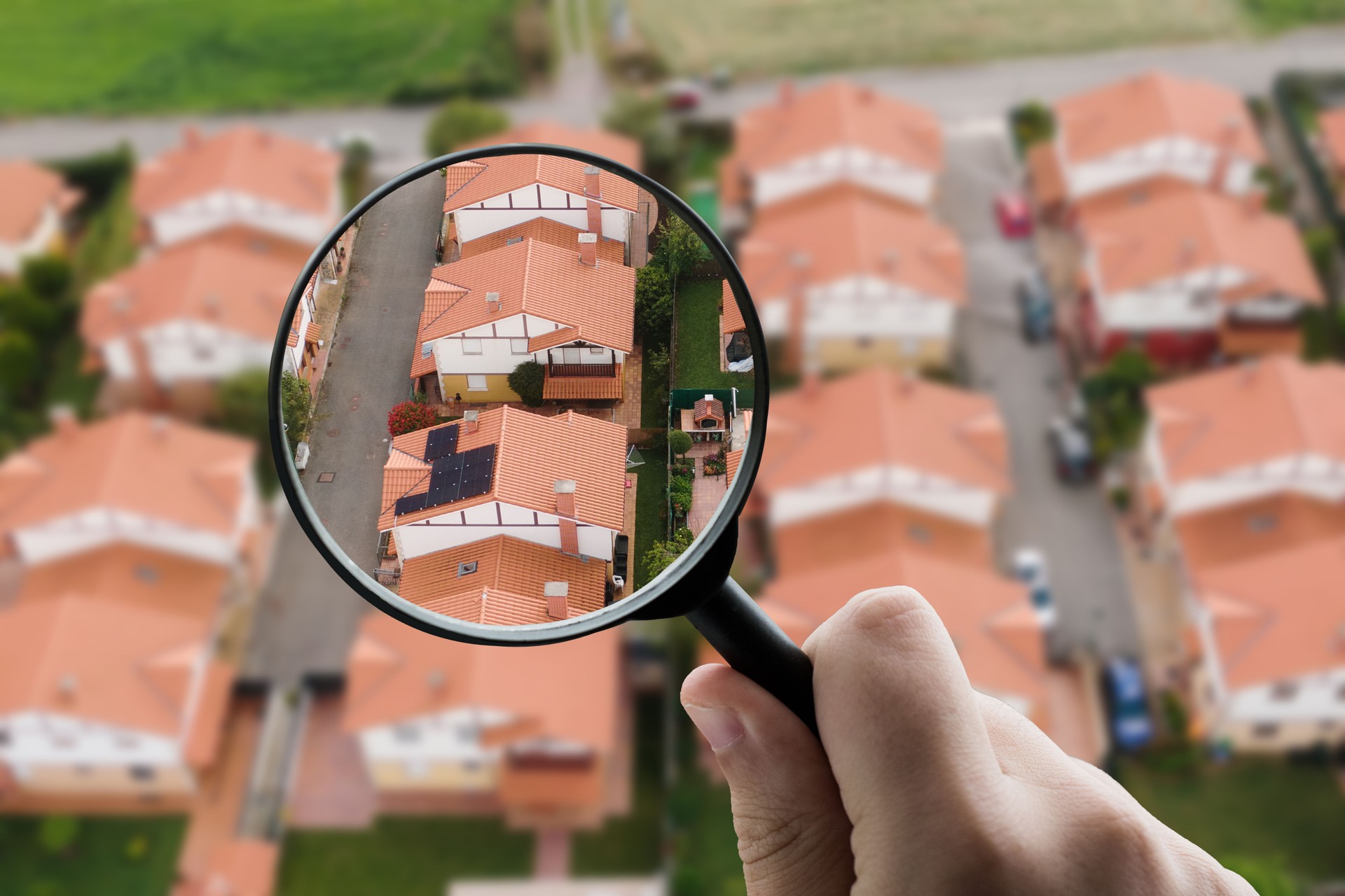 Focusing on houses in a residential area